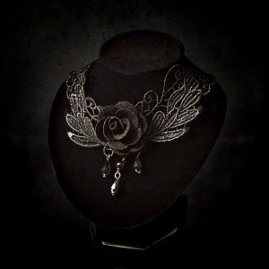 Чокер кружевной «Черная роза»